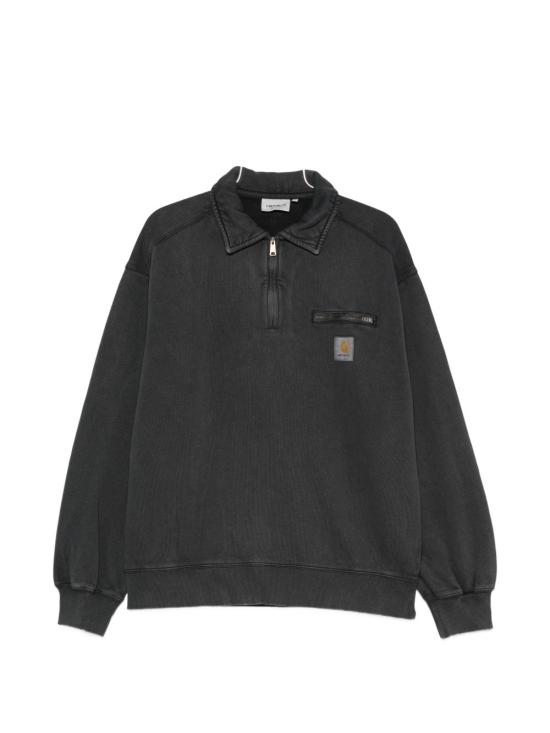 26SS 칼하트 WIP 하프 집 디트로이트 스웨트셔츠 I036350 8906 BLACKSTONE WASHED DOM