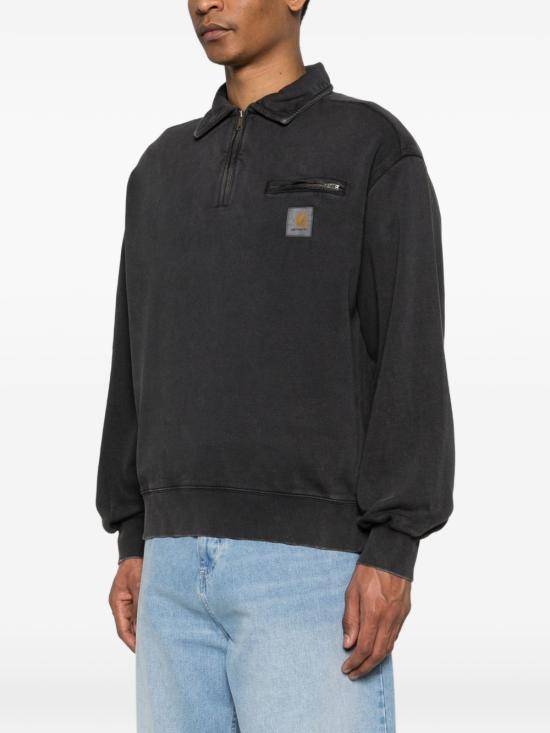 26SS 칼하트 WIP 하프 집 디트로이트 스웨트셔츠 I036350 8906 BLACKSTONE WASHED DOM - CARHARTT WIP