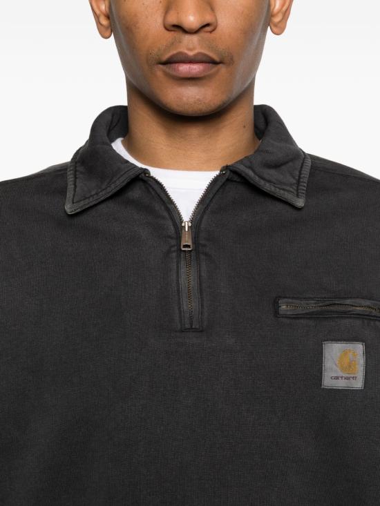 26SS 칼하트 WIP 하프 집 디트로이트 스웨트셔츠 I036350 8906 BLACKSTONE WASHED DOM - CARHARTT WIP
