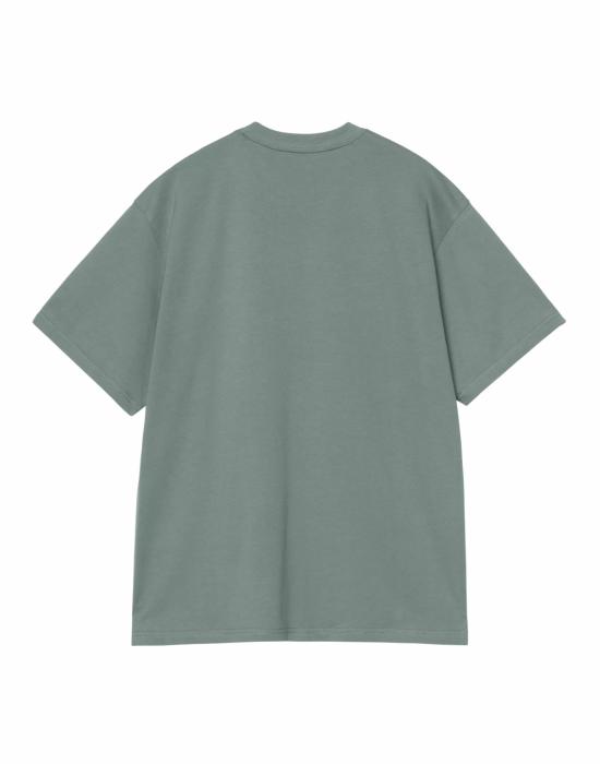 26SS 칼하트 WIP 숏슬리브 매디슨 티셔츠 I033000 3HLXX VELVET GREEN WHITE DOM - CARHARTT WIP