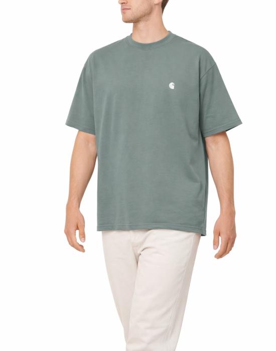 26SS 칼하트 WIP 숏슬리브 매디슨 티셔츠 I033000 3HLXX VELVET GREEN WHITE DOM - CARHARTT WIP