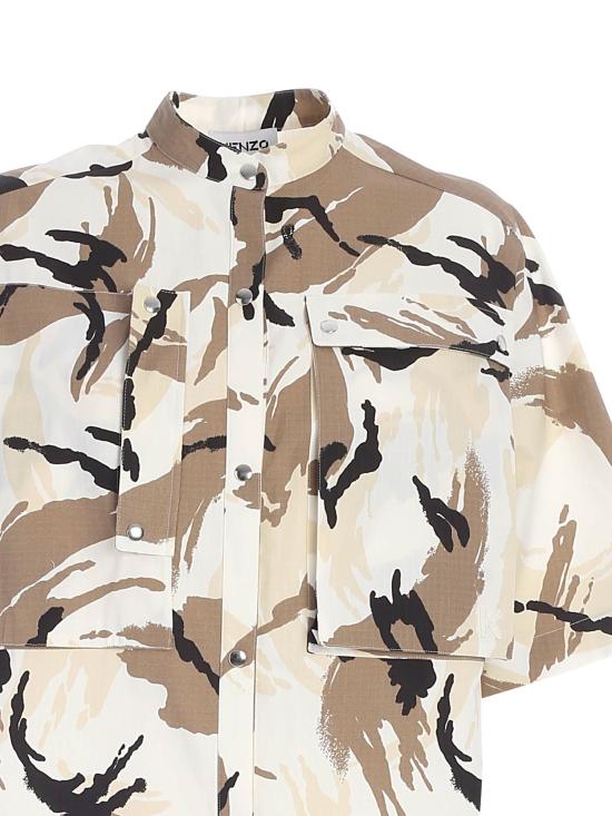  겐조 숏 원피스 FB52RO0281PC 02 Tropic Camo cotton ripstop OFF WHITE BIANCO MULTI - KENZO
