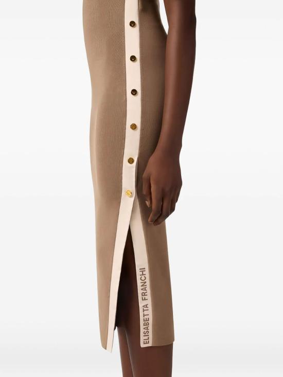26SS 엘리자베타프랜치 미디 스커트 AM03S61E2727ARGILLABURRO Brown - ELISABETTA FRANCHI