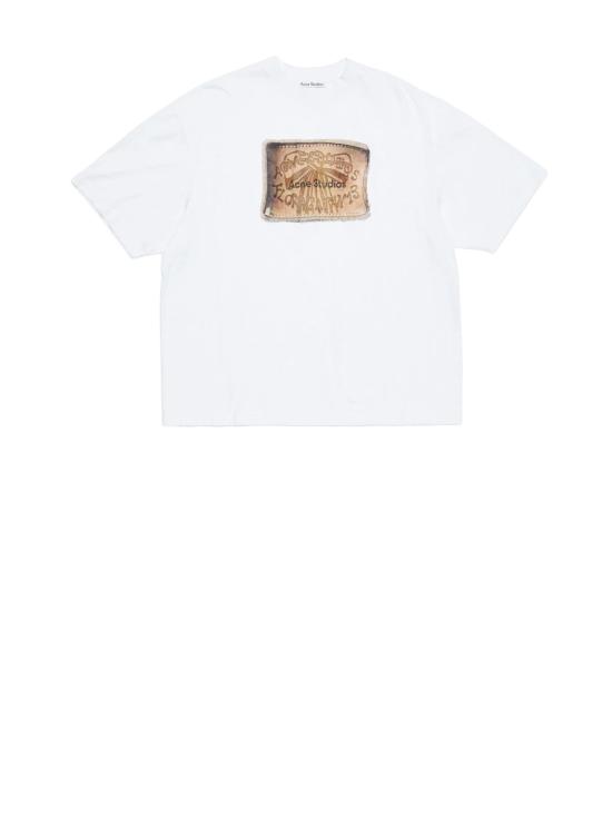 26SS 아크네 스튜디오 로고 티셔츠 CL0391 100 WHITE DOM