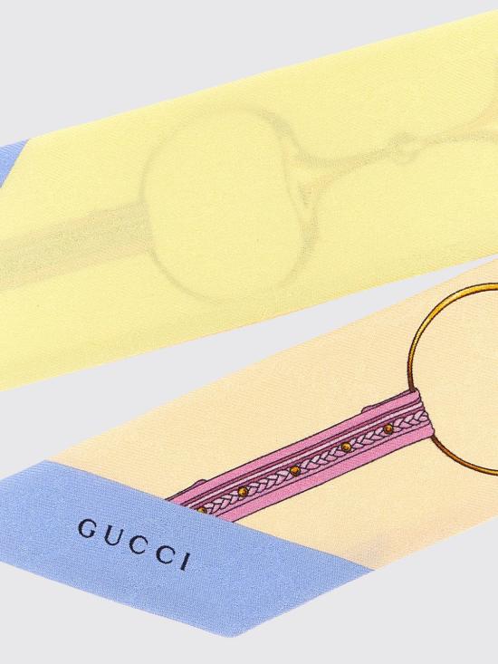 26SS 구찌 홀스빗 프린트 실크 넥 보우 7748033G009 4976 Multicolor - GUCCI
