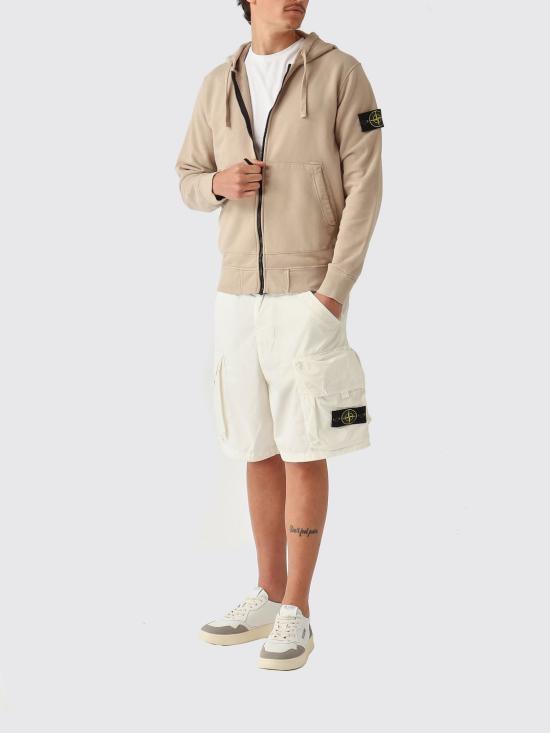 26SS 스톤 아일랜드 오가닉 코튼 플리스 레귤러 핏 후드 집업 6100061S0051 V009A Beige - STONE ISLAND