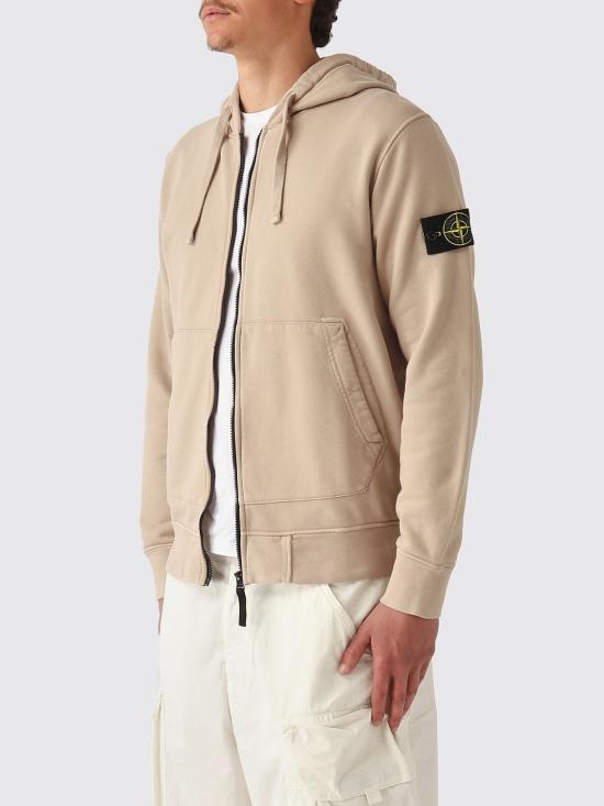 26SS 스톤 아일랜드 오가닉 코튼 플리스 레귤러 핏 후드 집업 6100061S0051 V009A Beige - STONE ISLAND