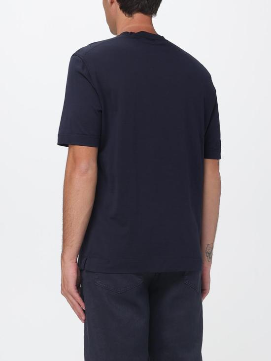 26SS 에르메네질도제냐 반팔 티셔츠 H718UH386A3 B09 Navy - ERMENEGILDO ZEGNA