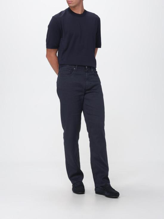 26SS 에르메네질도제냐 반팔 티셔츠 H718UH386A3 B09 Navy - ERMENEGILDO ZEGNA
