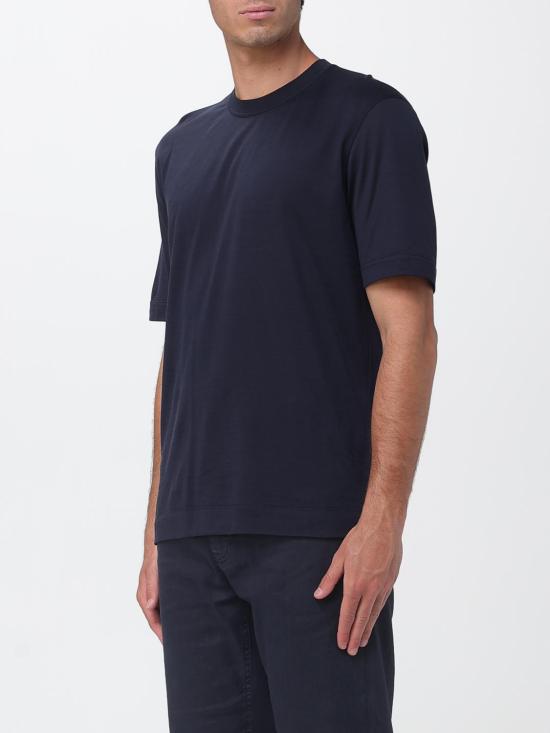26SS 에르메네질도제냐 반팔 티셔츠 H718UH386A3 B09 Navy - ERMENEGILDO ZEGNA