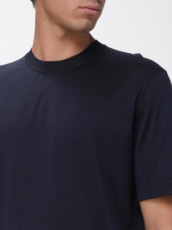 26SS 에르메네질도제냐 반팔 티셔츠 H718UH386A3 B09 Navy - ERMENEGILDO ZEGNA