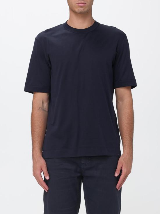 26SS 에르메네질도제냐 반팔 티셔츠 H718UH386A3 B09 Navy
