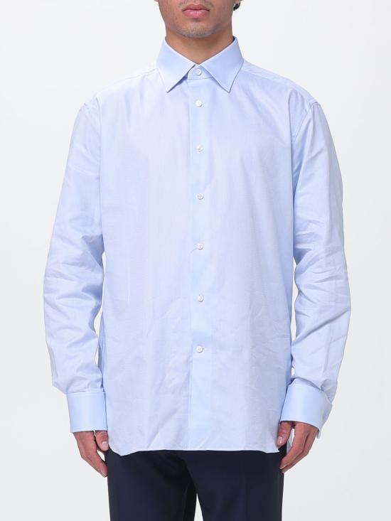 26SS 에르메네질도제냐 긴팔 셔츠 9RS4PA303902A3 432 Gnawed Blue