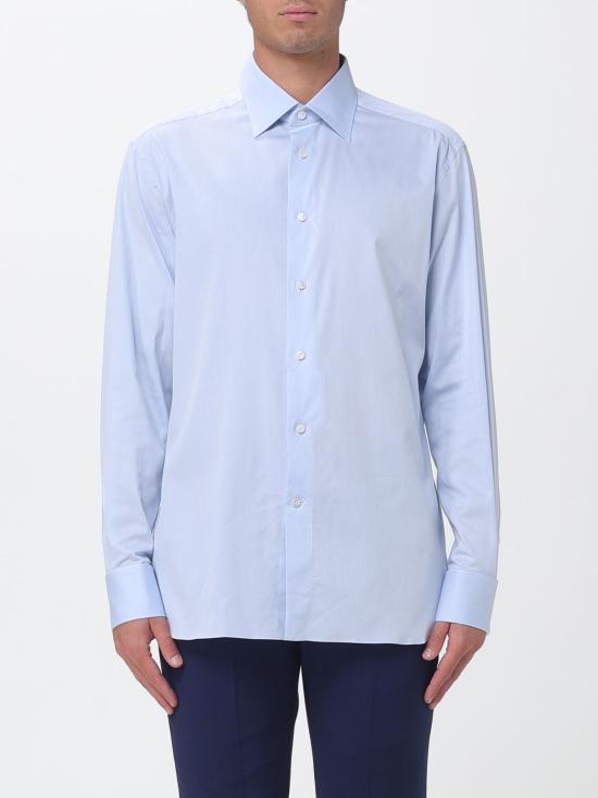 26SS 에르메네질도제냐 긴팔 셔츠 9RS4PA301353A3 432 Gnawed Blue
