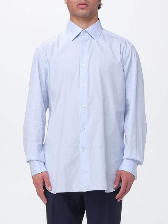 26SS 에르메네질도제냐 긴팔 셔츠 9RS4PA304108A3 432 Gnawed Blue