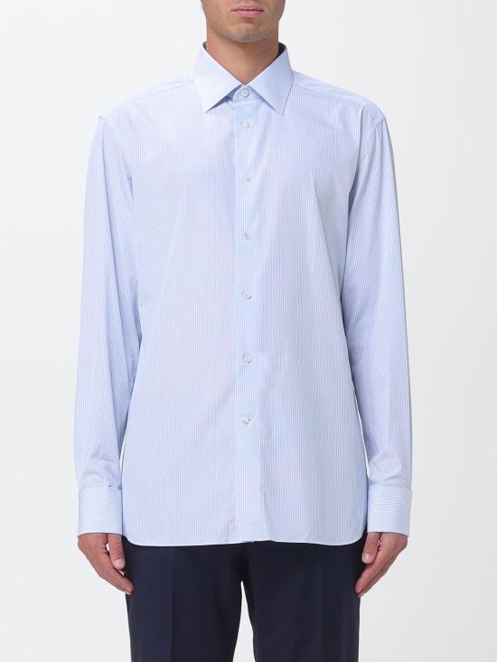 26SS 에르메네질도제냐 긴팔 셔츠 9RS4PA301011A3 434 Gnawed Blue