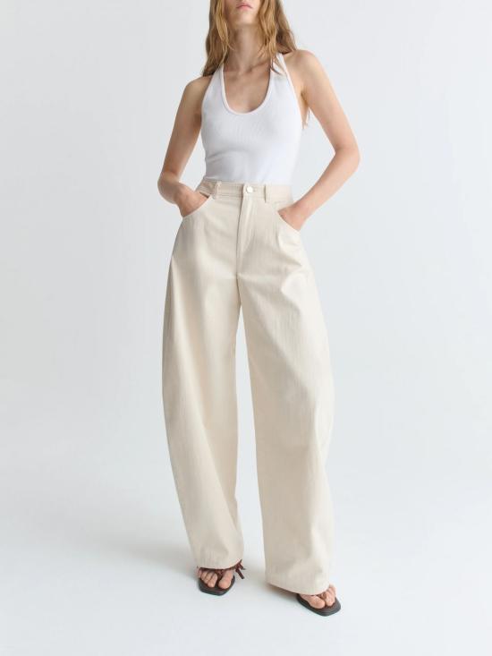 26SS 세퍼 스트레이트 팬츠 WSS26SOLINE LIGHT ECRU TWILL Ecru - SEFR