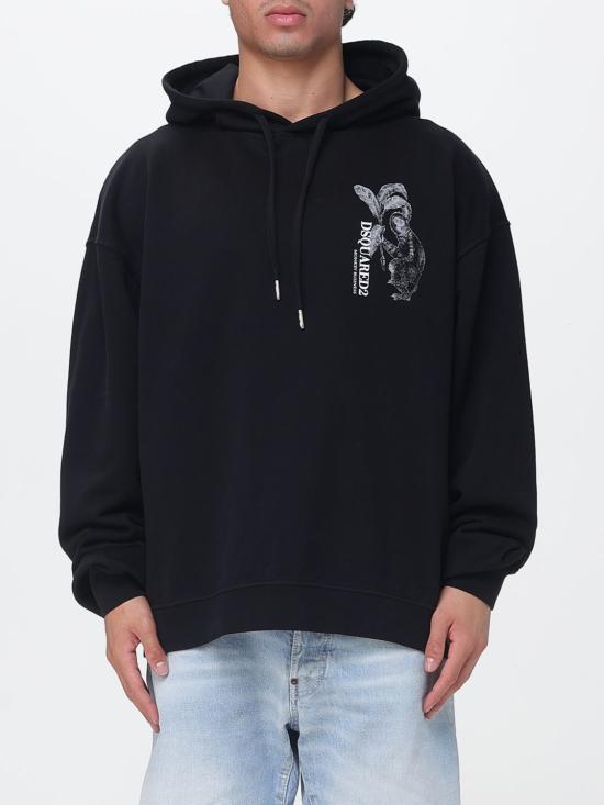 26SS 디스퀘어드2 후드 티셔츠 S74GU0947D25028 900 Black