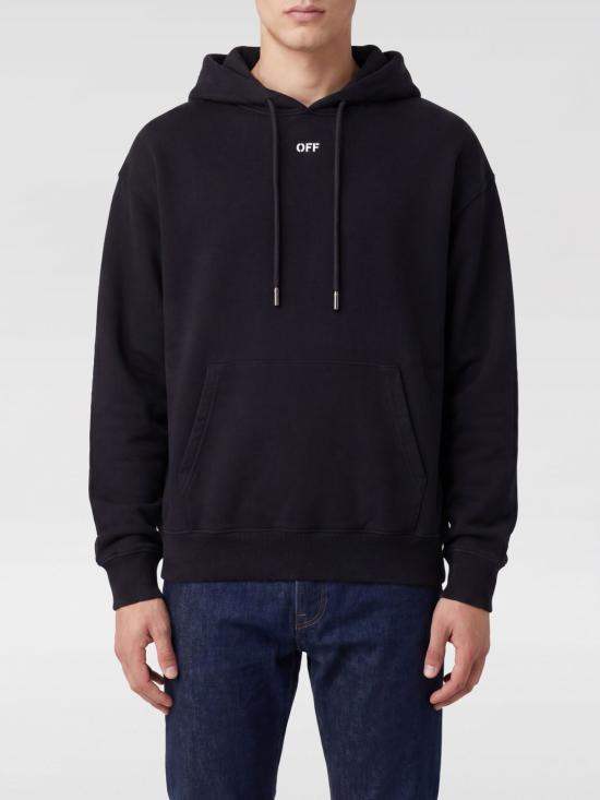 26SS 오프화이트 후드 티셔츠 OMBB085S26FLE00R 0001 Black