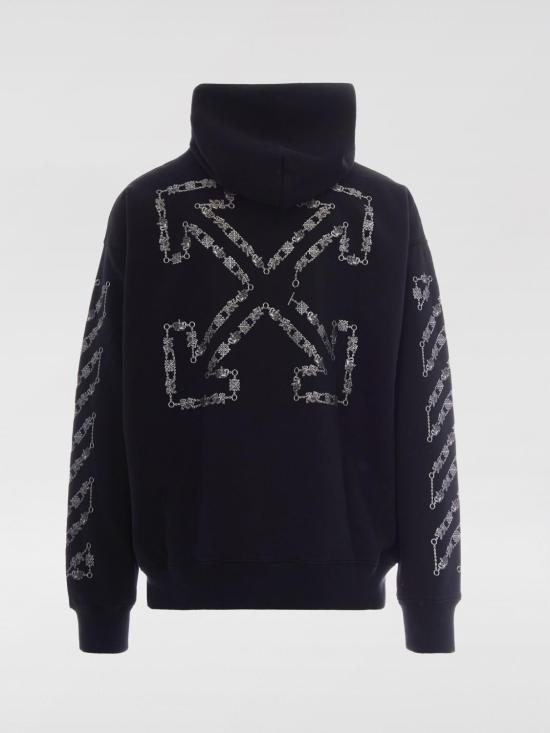 26SS 오프화이트 긴팔 티셔츠 OMBB085S26FLE005 0001 Black - OFF WHITE