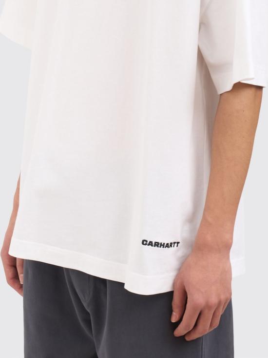 26SS 칼하트 WIP 숏슬리브 링크 스크립트 티셔츠 I031373 00AXX White - CARHARTT WIP