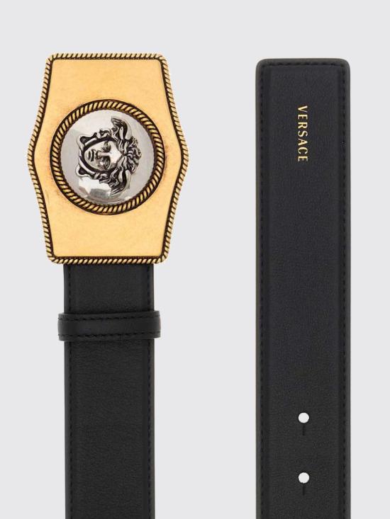 26SS 베르사체 가죽 벨트 1024409DVTP1 1B00X Black - VERSACE