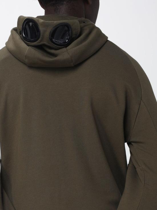 26SS 씨피 컴퍼니 다이애그널 레이즈드 플리스 고글 스웨트셔츠 RCCMSS715A005086W 683 Green - C.P. COMPANY