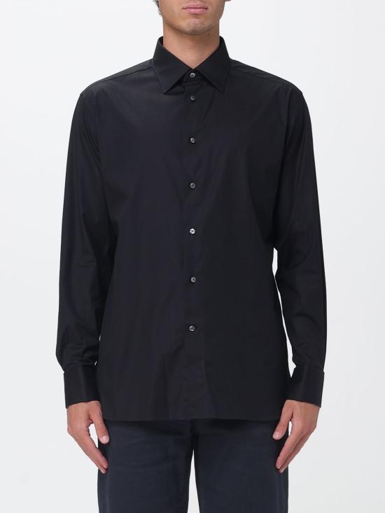 26SS 에르메네질도제냐 긴팔 셔츠 9RS4PA304104A3 001 Black