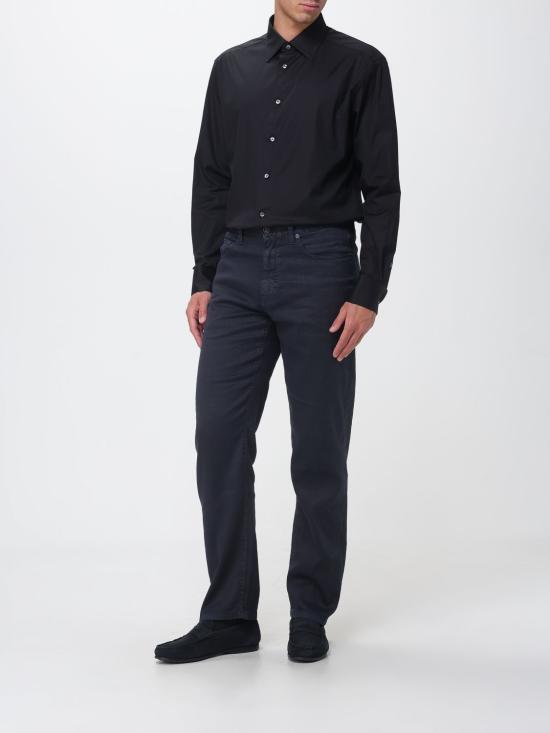 26SS 에르메네질도제냐 긴팔 셔츠 9RS4PA304104A3 001 Black - ERMENEGILDO ZEGNA