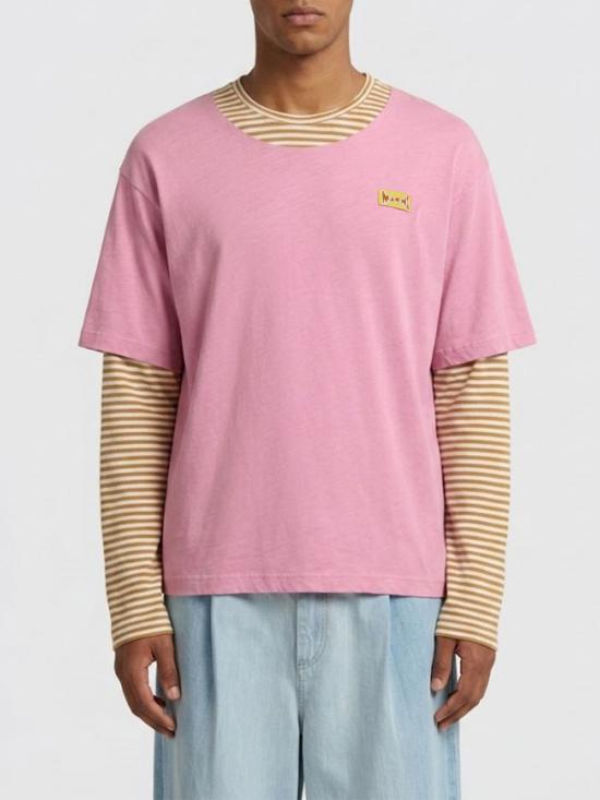26SS 마르니 반팔 티셔츠 HUMU0365QXUTL015 STY67 Pink