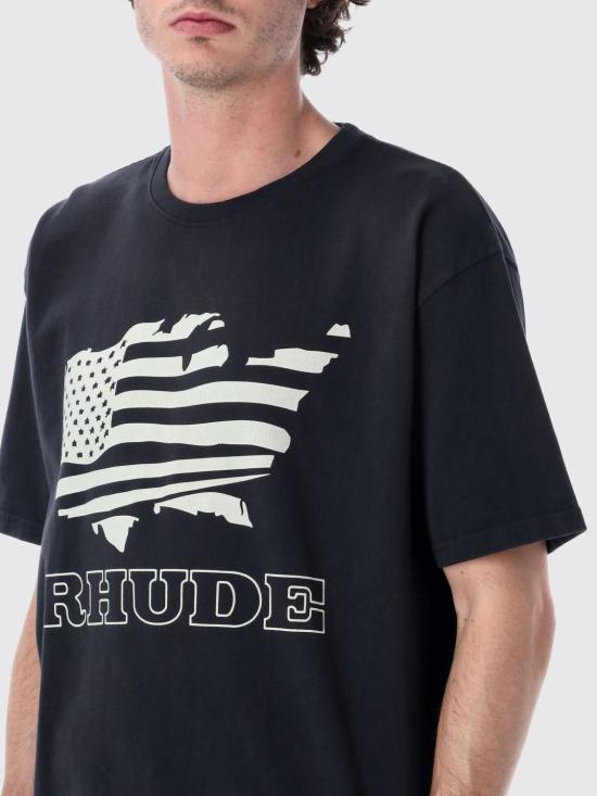 26SS 루드 반팔 티셔츠 RHSS26TT08012 3158 Black - RHUDE