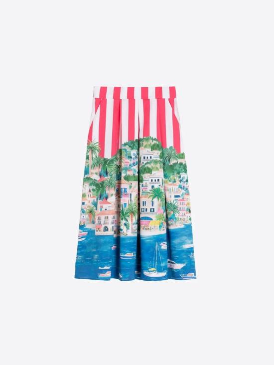  Vilagallo 미디 스커트 Puerto Banus 스트라이프 스커트 - OTHER BRANDS
