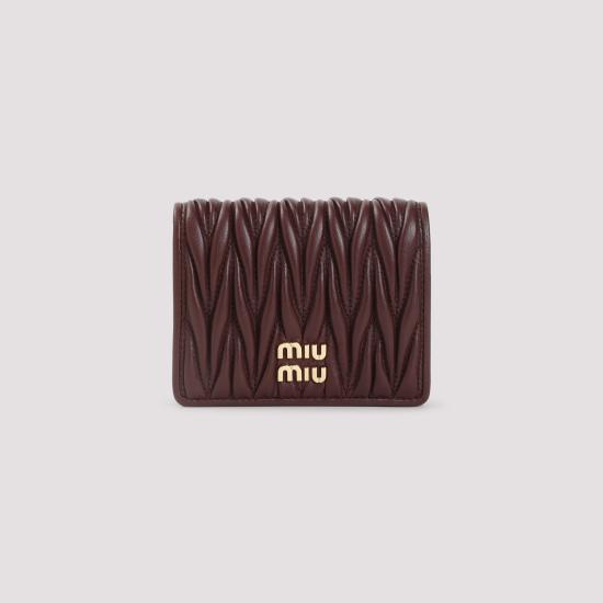 26FW 미우미우 마테라쎄 나파 가죽 반지갑 5MV204 AFPP F0007 BORDEAUX - MIU MIU