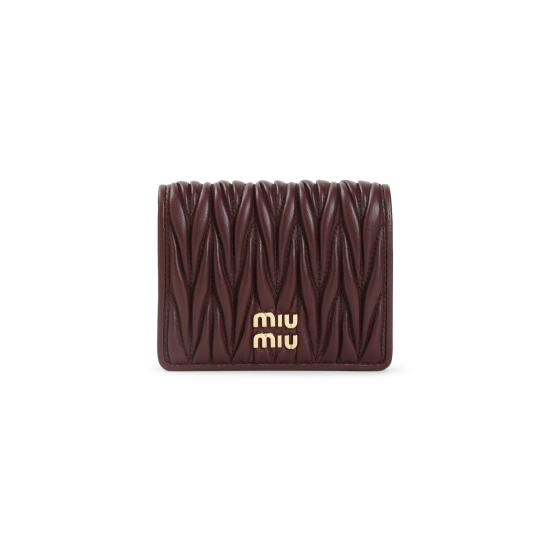 26FW 미우미우 마테라쎄 나파 가죽 반지갑 5MV204 AFPP F0007 BORDEAUX - MIU MIU