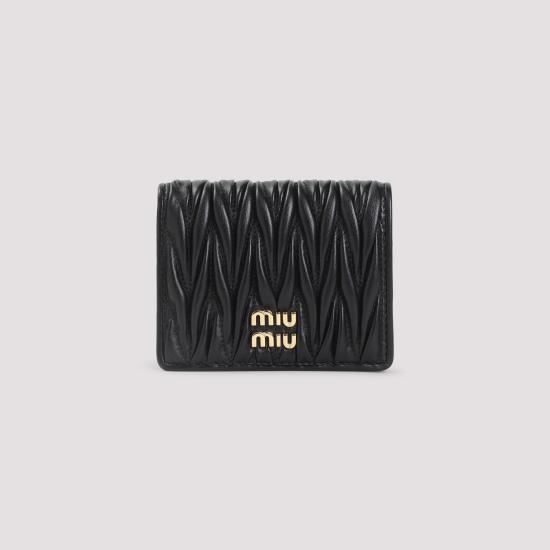 26FW 미우미우 마테라쎄 나파 가죽 반지갑 5MV204 AFPP F0002 NERO - MIU MIU