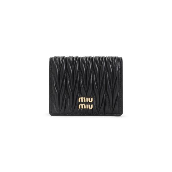 26FW 미우미우 마테라쎄 나파 가죽 반지갑 5MV204 AFPP F0002 NERO - MIU MIU