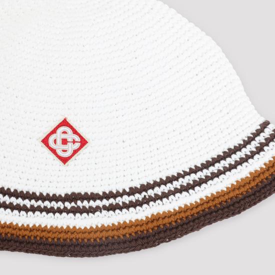26FW 카사블랑카 버킷햇 APF26HAT12101 WHITE BROWN - CASABLANCA