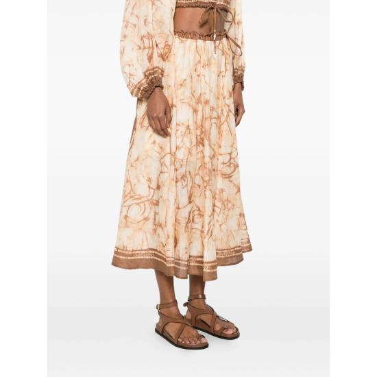 26FW 짐머만 롱 스커트 8075SSS262 CHOCO NEUTRALS - ZIMMERMANN
