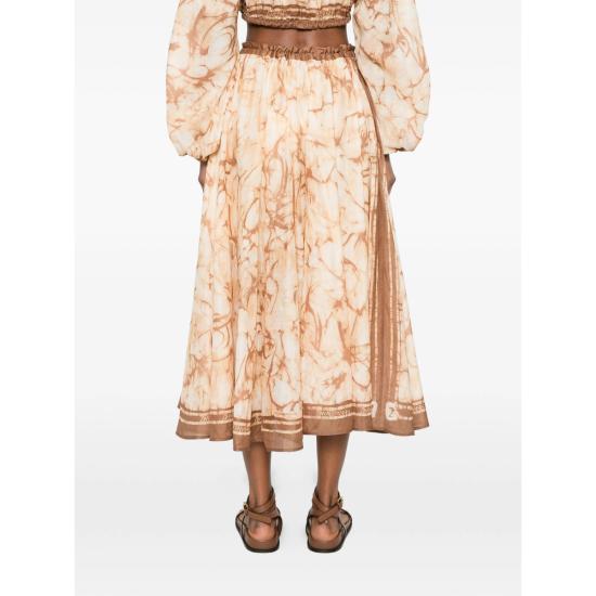 26FW 짐머만 롱 스커트 8075SSS262 CHOCO NEUTRALS - ZIMMERMANN
