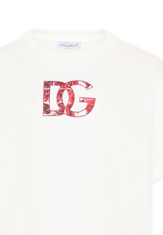 26FW [키즈] 돌체앤가바나 티셔츠 L4JTHV G7P4Z W0111 IVORY - DOLCE & GABBANA