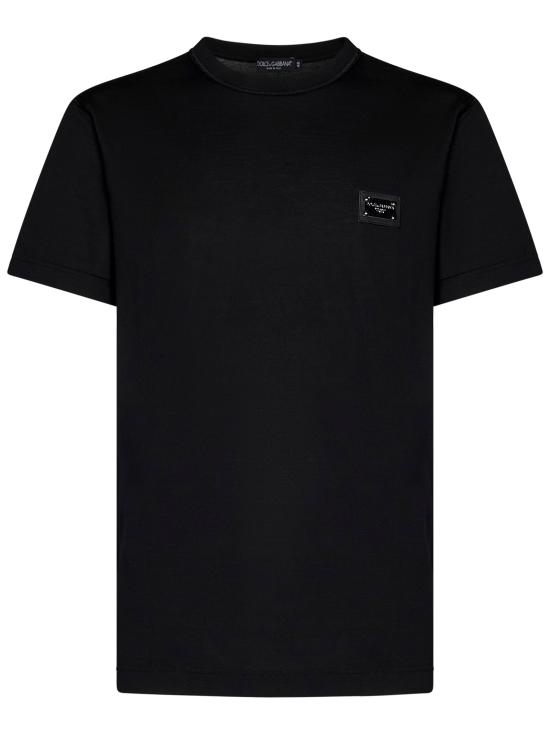 26SS 돌체앤가바나 로고 코튼 티셔츠 G8PT1TG7F2I N0000 Black