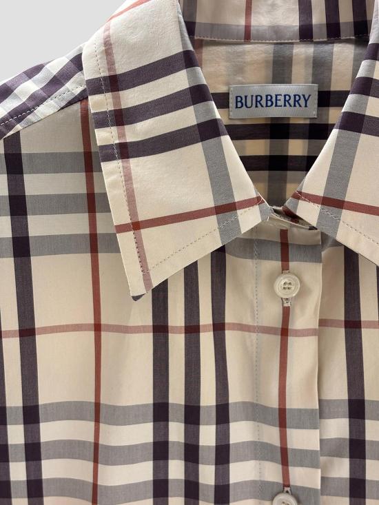 26SS 버버리 레귤러핏 체크 코튼 셔츠 8123706 C5586 ALMND BEIGE IP CHCK - BURBERRY