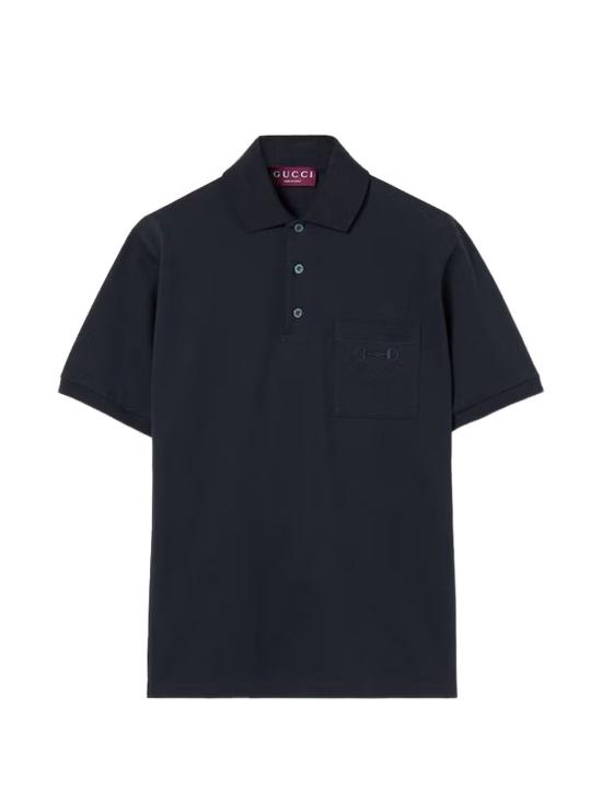 26SS 구찌 자수 코튼 피케 폴로 셔츠 854796 XJHQP4055 Blue - GUCCI