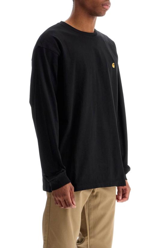 26FW 칼하트 WIP 롱슬리브 체이스 티셔츠 I026392 00F XX Black gold - CARHARTT WIP