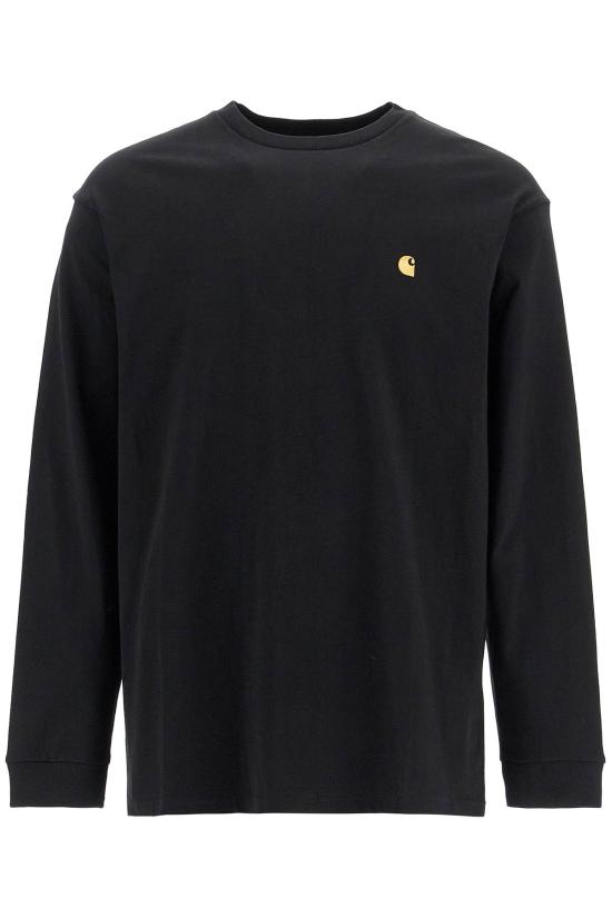26FW 칼하트 WIP 롱슬리브 체이스 티셔츠 I026392 00F XX Black gold