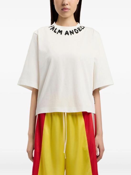 26SS 팜앤젤스 탑 PWAA079S26JER005 0310 OFF WHITE BLACK - PALM ANGELS