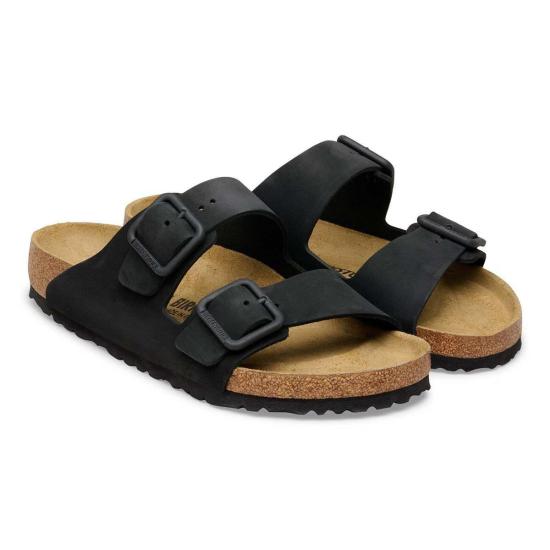  버켄스탁 뮬/슬리퍼 애리조나 와이어 버클 누벅 가죽 레귤러 - BIRKENSTOCK