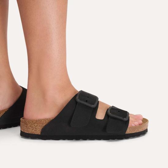  버켄스탁 뮬/슬리퍼 애리조나 와이어 버클 누벅 가죽 레귤러 - BIRKENSTOCK