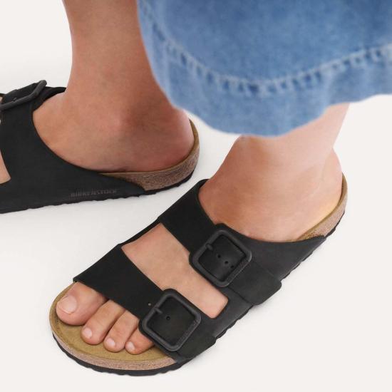  버켄스탁 뮬/슬리퍼 애리조나 와이어 버클 누벅 가죽 레귤러 - BIRKENSTOCK