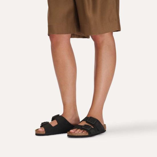  버켄스탁 뮬/슬리퍼 애리조나 와이어 버클 누벅 가죽 레귤러 - BIRKENSTOCK